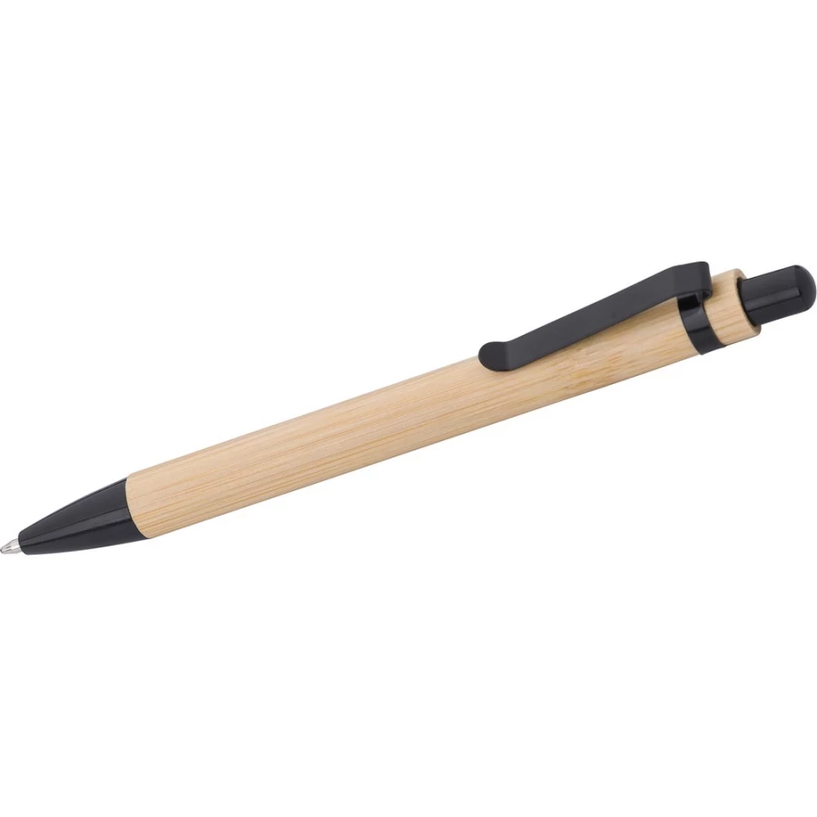 Penna a sfera in bambù Vihaan - nera