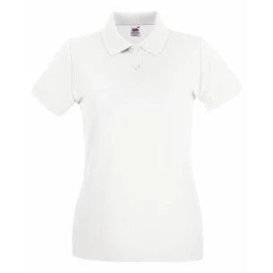 Polo Fruit Of The Loom Premium da donna - Bianco