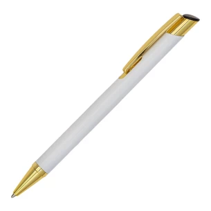 Penna a sfera Lindi in alluminio - Bianco