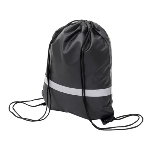 Borsa sportiva con nastro riflettente - nero
