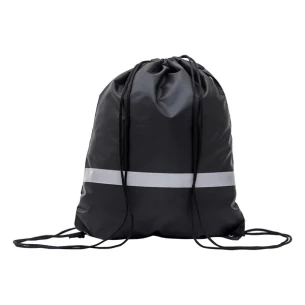 Borsa sportiva con nastro riflettente - nero