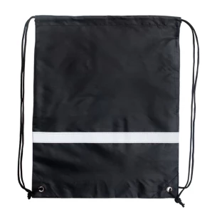 Borsa sportiva con nastro riflettente - nero