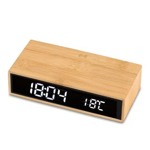 Caricatore induttivo Conti con orologio e termometro - Beige