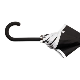 Ombrello con nastro riflettente Refu - Nero