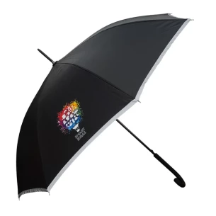 Ombrello con nastro riflettente Refu - Nero