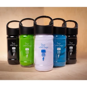 Asciugamano refrigerante in bottiglia Feel cool - Blu