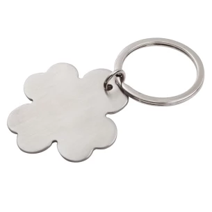 Portachiavi in metallo con trifoglio a 4 foglie - Argento