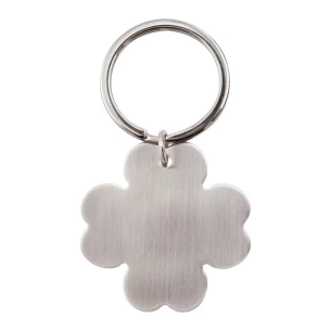 Portachiavi in metallo con trifoglio a 4 foglie - Argento