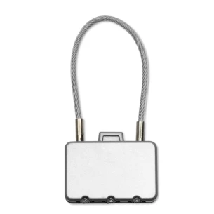 Lucchetto per bagagli. - THREECODE - argento opaco