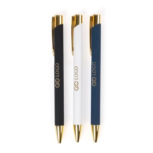 Penna a sfera dorata - Blu navy