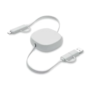 Cavo di ricarica retrattile da 60 Watt - LINEA - Bianco