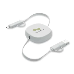 Cavo di ricarica retrattile da 60 Watt - LINEA - Bianco