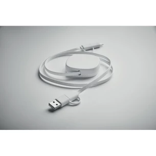 Cavo di ricarica retrattile da 60 Watt - LINEA - Bianco