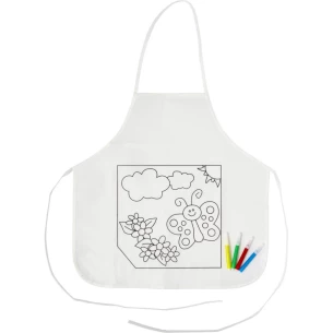 Grembiule da cucina per colorare + pennarelli - Bianco