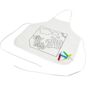 Grembiule da cucina per colorare + pennarelli - Bianco