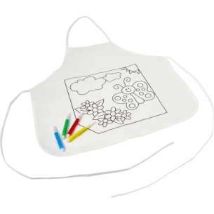 Grembiule da cucina per colorare + pennarelli - Bianco