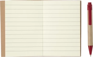 Blocco note Eco1 con penna - Rosso