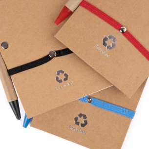 Blocco note Eco2 con penna - Rosso