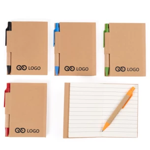 Blocco note Eco1 con penna - Nero