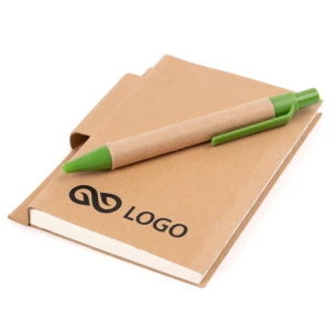 Blocco note Eco1 con penna - Nero
