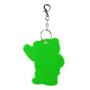 Portachiavi con orsetto riflettente - Verde