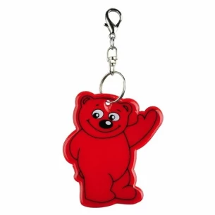 Portachiavi con orsetto riflettente - Rosso