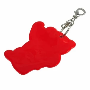 Portachiavi con orsetto riflettente - Rosso