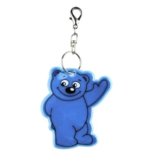 Portachiavi con orsetto riflettente - Blu