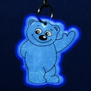 Portachiavi con orsetto riflettente - Blu