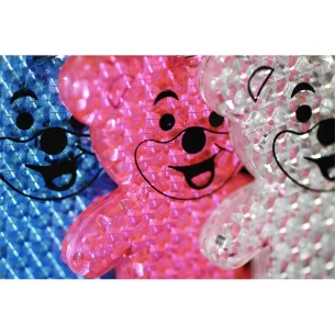Portachiavi a forma di orso in plastica riflettente - Arancione