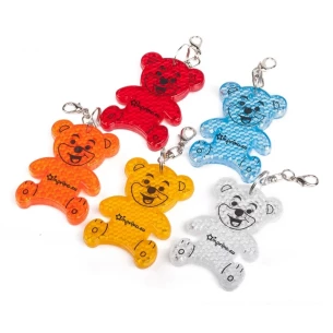 Portachiavi a forma di orso in plastica riflettente - Arancione