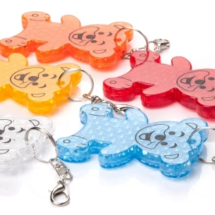 Portachiavi a forma di orso in plastica riflettente - Arancione