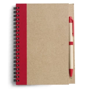 Blocco note Eco3 con penna - Rosso