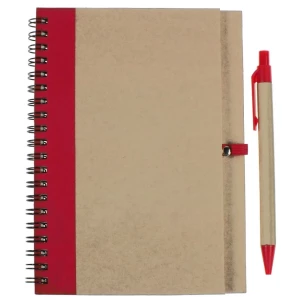 Blocco note Eco3 con penna - Rosso