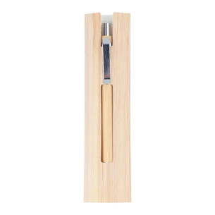 Penna a sfera/matita in bambù a inchiostro permanente con astuccio Lakimus - beige