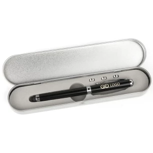 Penna con custodia laser - Nero