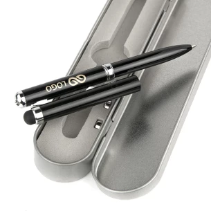 Penna con custodia laser - Nero